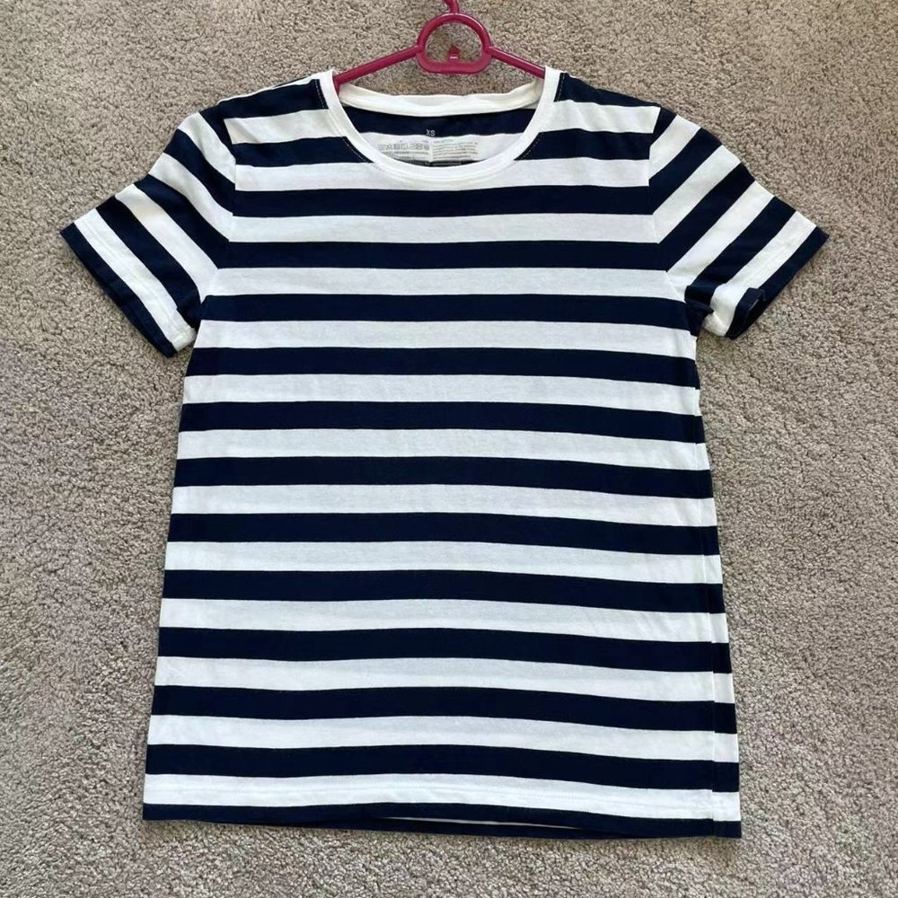 Muji vintage cotton crewneck T-shirt in stripe (Size XS)